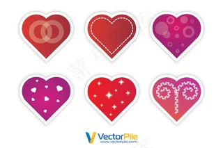 情人节心的图形贴纸矢量图标