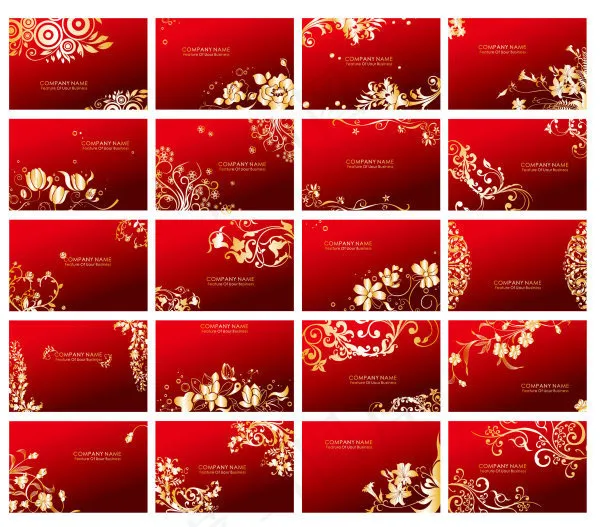 金色花边名片psd模版下载