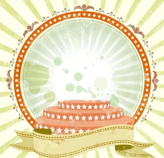 古典丝带和光芒背景素材