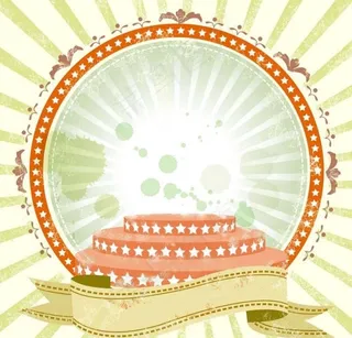 古典丝带和光芒背景素材