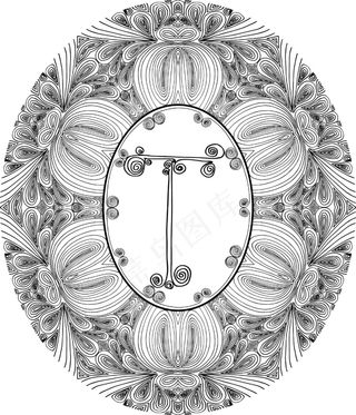 手绘插画矢量字体的字母T