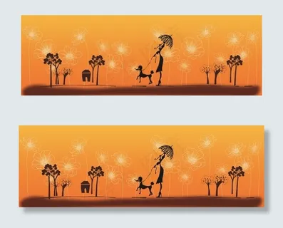 矢量时尚无框画，三联画