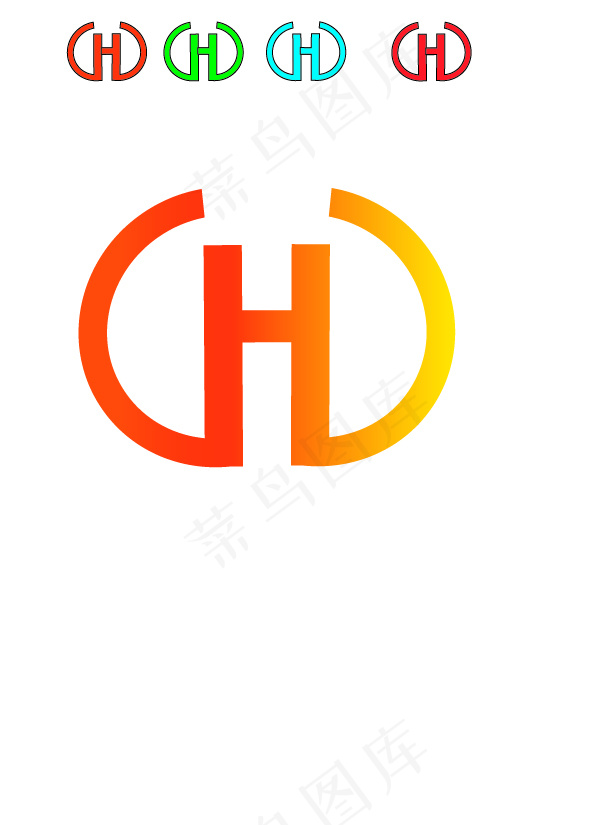 H字母创意LOGO设计ai矢量模版下载