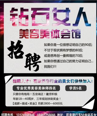 美容美体会馆招聘图片