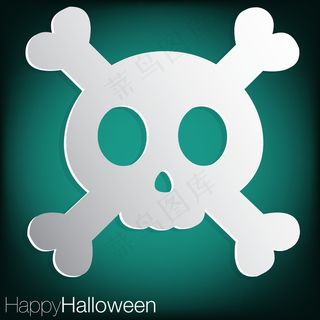 骷髅凹万圣节卡片矢量格式