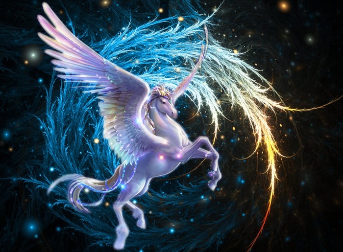 梦幻唯美星空独角兽图片(6862X5049(DPI:300))psd模版下载