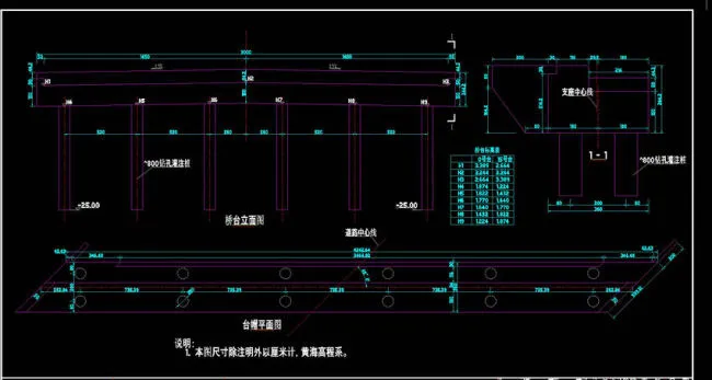 桥台一般构造图cad图纸