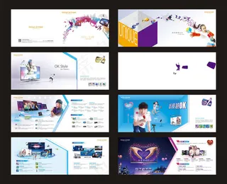 电视折页宣传册设计矢量素材