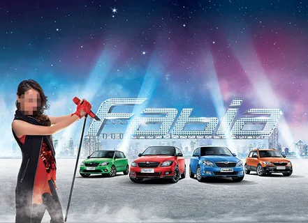 斯柯达汽车宣传海报psd分层素材