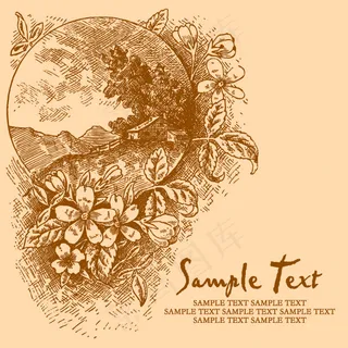 钢笔画风格插图 矢量EPS_2