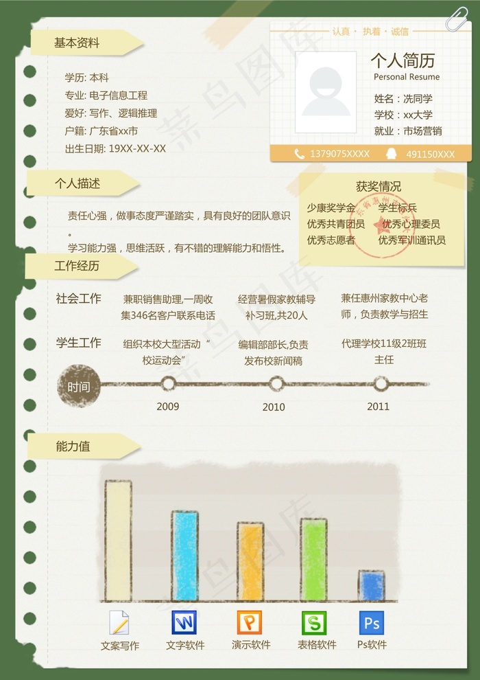 图表创意简历模板