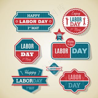 优雅劳动节徽章图片