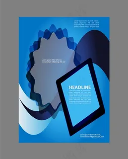 蓝色花形菱形画册图片