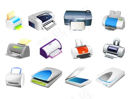 扫描仪打印机矢量图