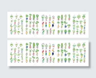 多种树苗矢量素材