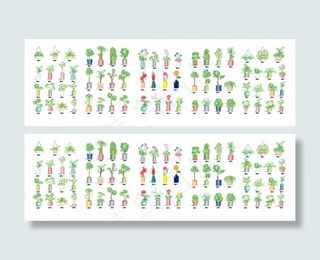 多种树苗矢量素材