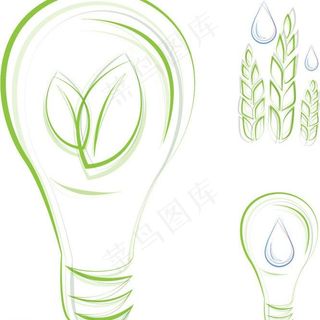 绿色灯泡麦穗图片
