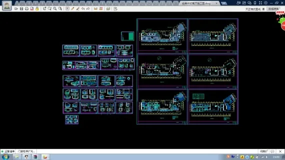 一整套经典中国风餐厅cad施工图纸