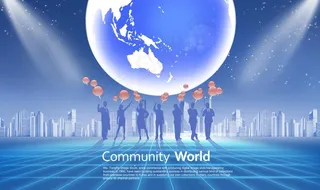 会议蓝色背景PSD图片