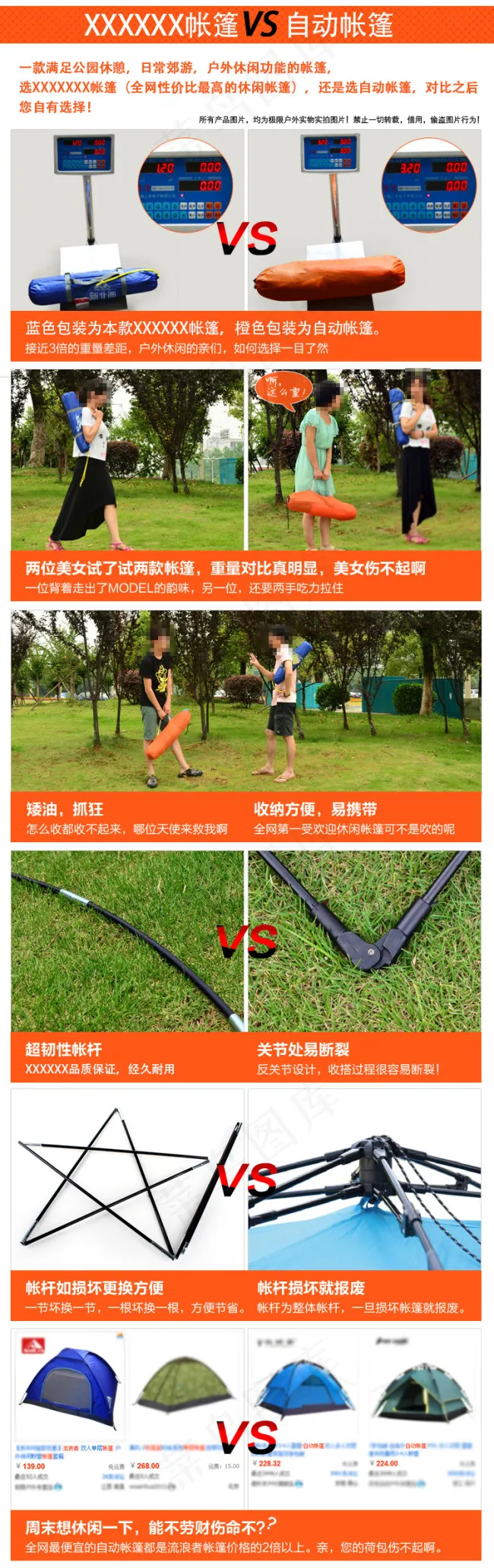 帐篷宝贝详情页对比图psd模版下载
