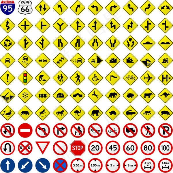 实用高速公路标识矢量素材