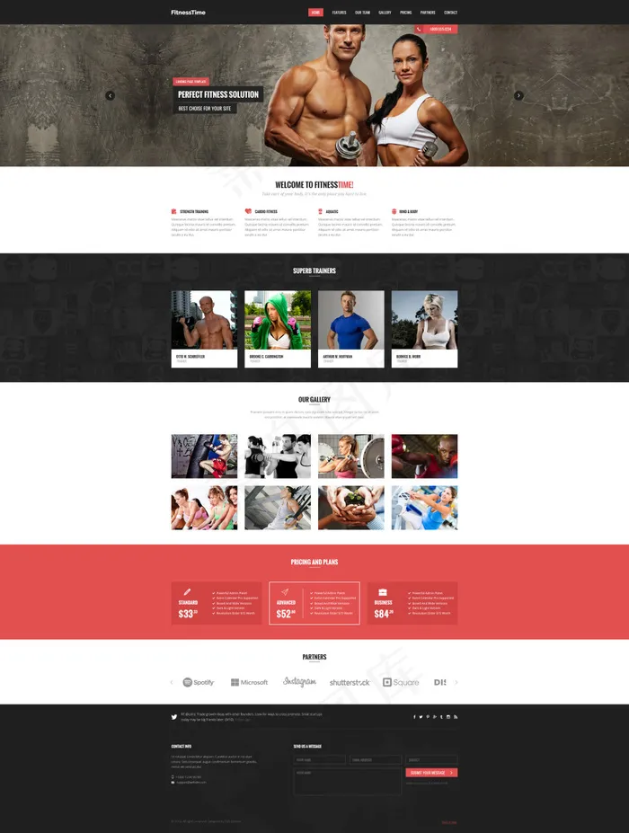 健身运动网站模板psd模版下载