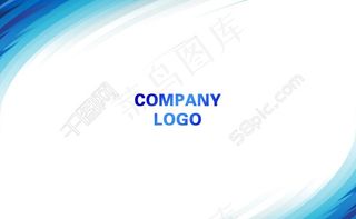 蓝边对角经典单面名片设计源文件