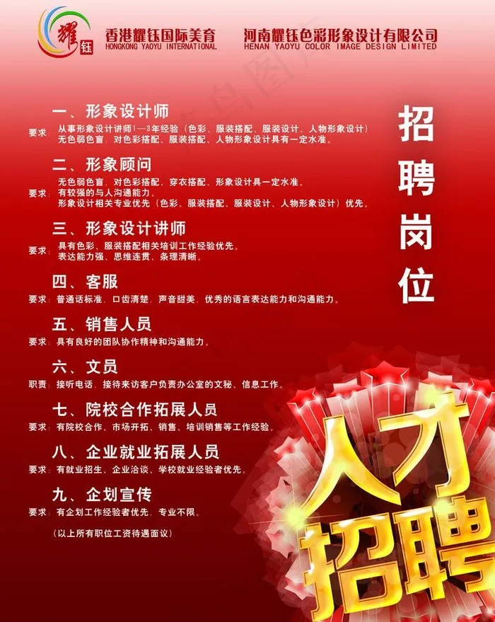 招聘彩页图片psd模版下载