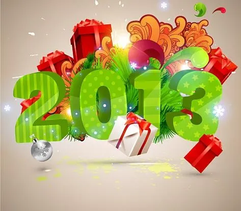 2013新年卡片矢量素材五ai矢量模版下载