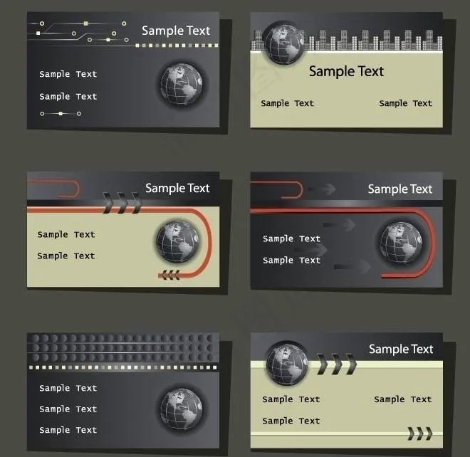 科技名片设计图片ai矢量模版下载