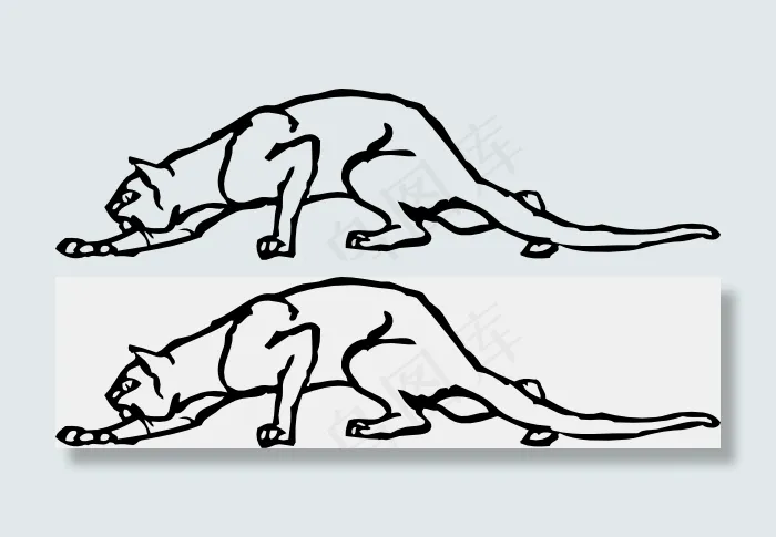 匍匐的猫儿剪贴画