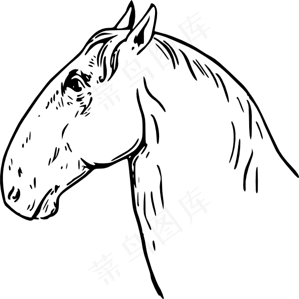 公羊头马头剪贴画