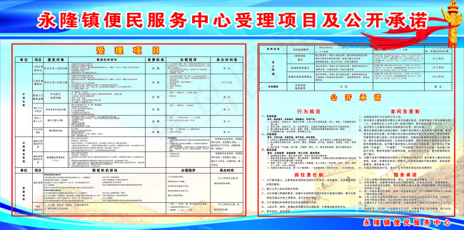 便民服务中心展板cdr矢量模版下载