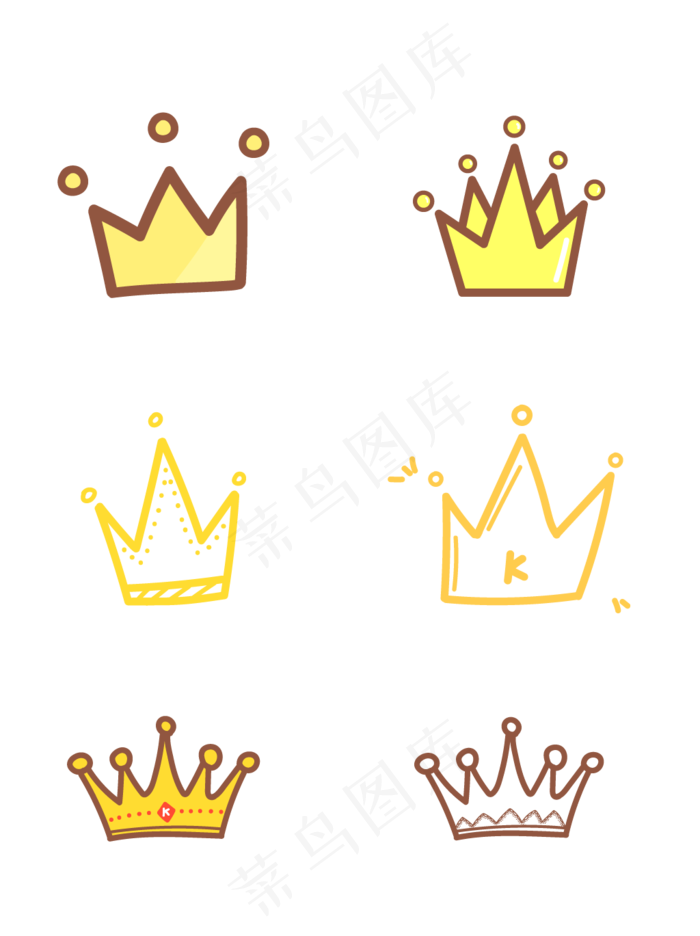 手绘卡通皇冠矢量素材