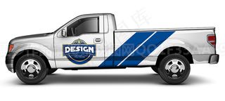 皮卡车汽车模版高清智能贴图样机ps...