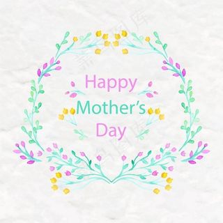 母亲节小花边框海报