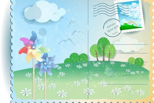 夏天明信片04向量元素