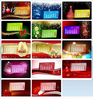 2012圣诞台历设计矢量素材