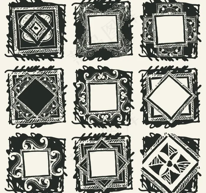 古典花纹花边框装饰元素图片eps,ai矢量模版下载
