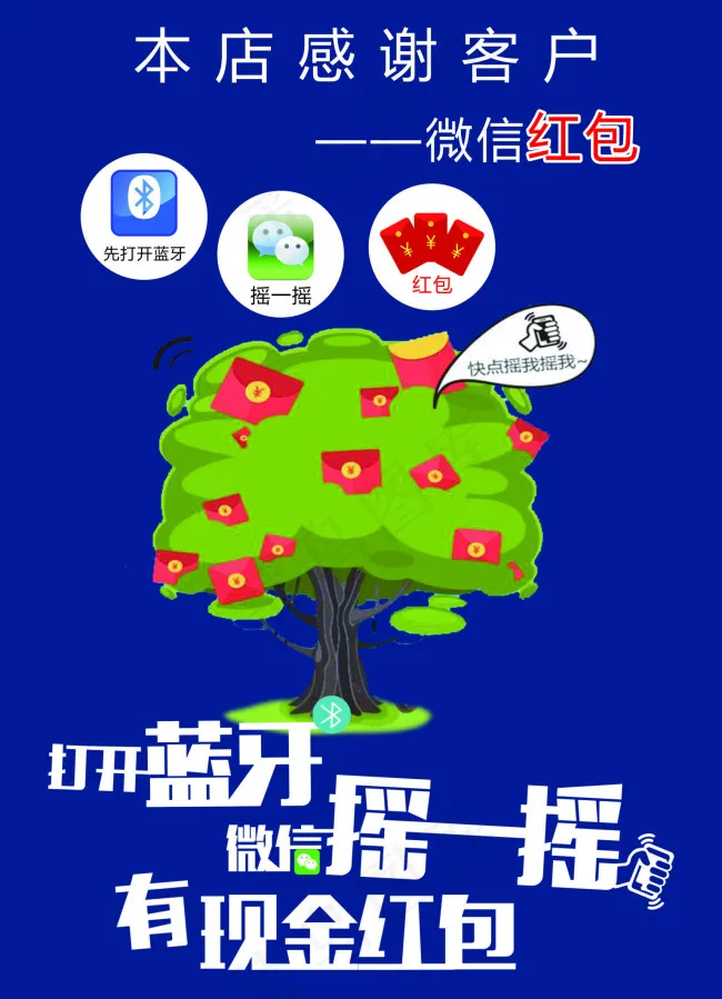 微信红包 蓝牙摇摇 现金红包 摇钱...cdr矢量模版下载