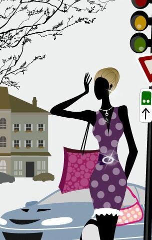 时尚人物剪影MM矢量图10