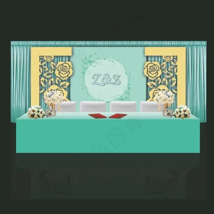 清新婚礼迎宾区psd模版下载