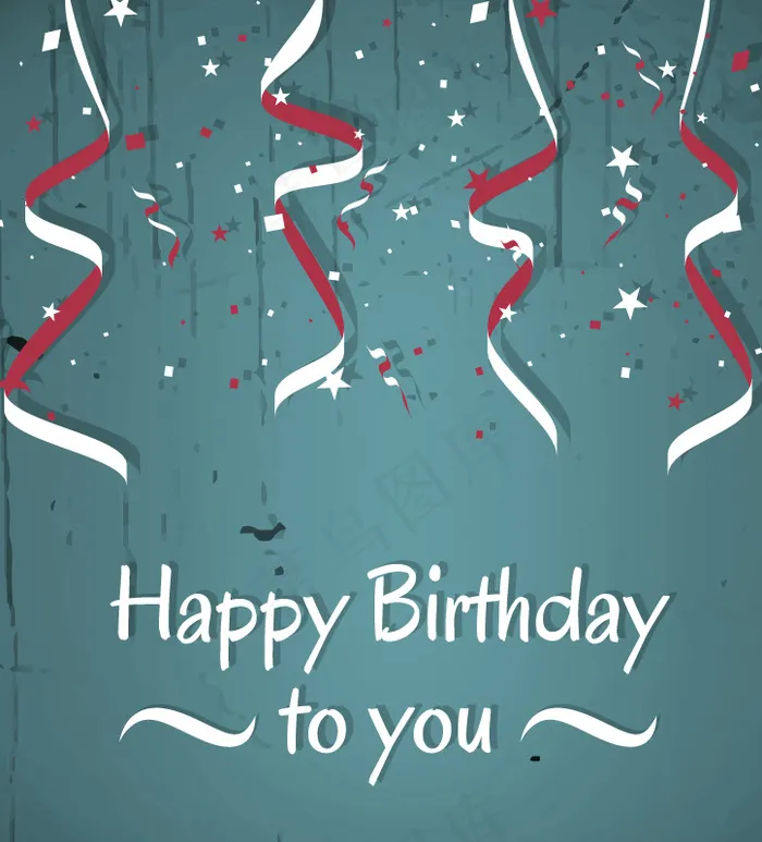 碎纸屑生日贺卡eps,ai矢量模版下载