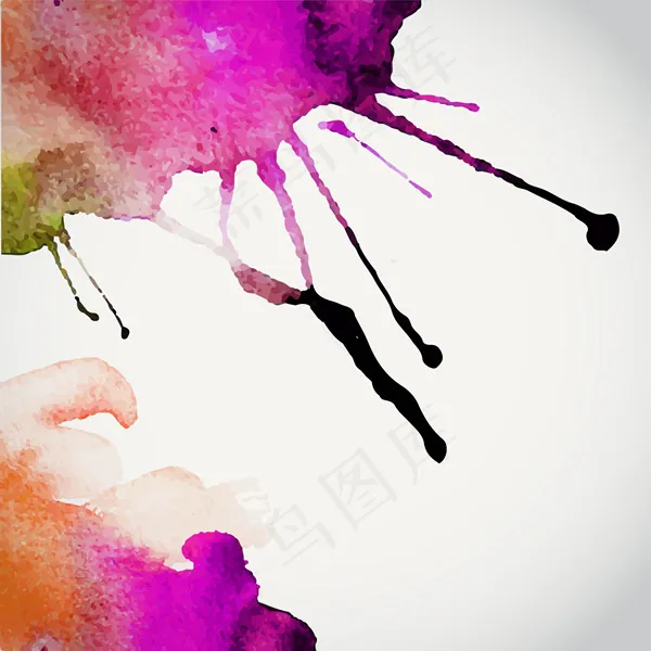 中国风彩色墨迹艺术水彩背景素材EP...eps,ai矢量模版下载