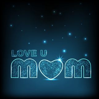 母亲节快乐的背景与闪亮的文本 妈妈爱你