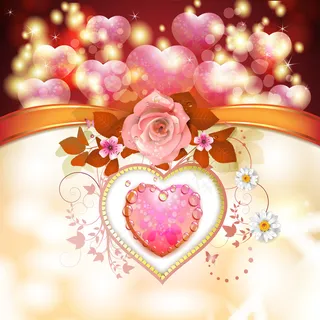 情人节爱心鲜花背景矢量素材 情人节爱心鲜花背景矢量素材