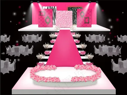 洋红色系摩登婚礼