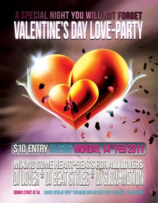 心心相印情人节海报PSD素材