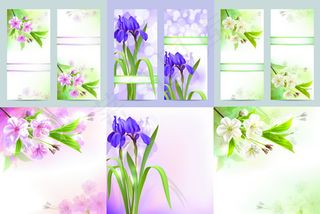 梦幻春天鲜花矢量素材