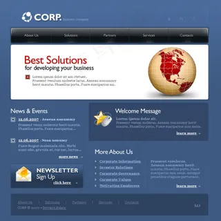 蓝色简洁公司模板